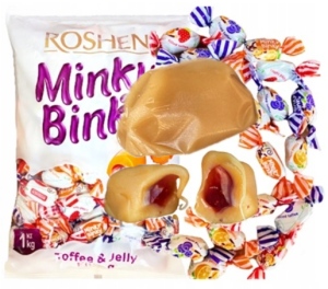 D Cukierki MINKY BINKY toffi z galaretką Roshen 1kg