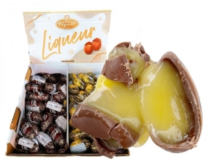 Jajka z Likierem  CZEKOLADA  AJERKONIAK Alkohol FIGARO 90x27,5g 