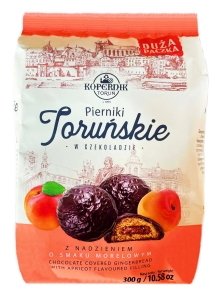 Pierniki Toruńskie MORELOWE w Czekoladzie z Nadzieniem Paczka Kopernik 300g