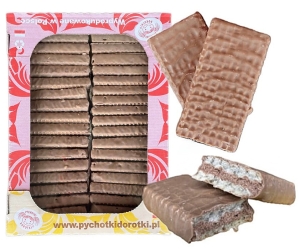 Wafelki INTER WAFLE  Kultowe z Kremem Kakaowym w Masie Czekoladowej SOFT 1,2kg
