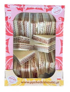 WAFELKI DOMOWE Przekładane Kremem KAKAOWE Pischinger Wafle SOFT 500g