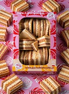 Wafle MLECZNA KANAPKA z Pianką Wafelki Pischinger SOFT 500g 