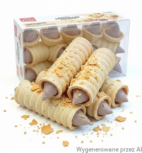 Rurka Waflowa z Nadzieniem PRALINOWYM Sękacz z Kremem PRL SOFT 300g