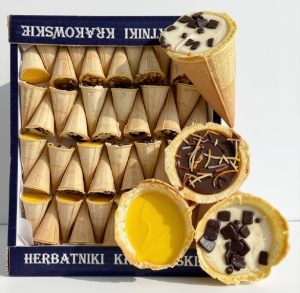 Wafle ROŻKI WAFLOWE MIX z Kremem KMN 550g
