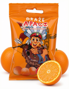 Draże POMARAŃCZOWE Apacz Cukierki PRL Skawa 70g