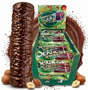  Sękacz ORZECHOWY w Czekoladzie Rurka z Kremem PRL Wisła 38 x 32g