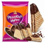 Wafle Kawowe PIRAMIDKI Ciastka Przekładane z Czekoladą FLIS 600g