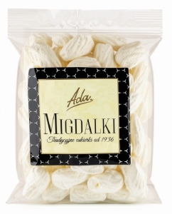 Cukierki MIGDAŁKI Białe Karmelki PRL Migdałowe ADA 80g