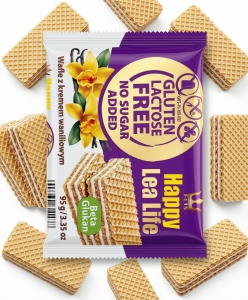 Wafle BEZGLUTENOWE WANILIOWE bez Dodatku Cukru i Laktozy LEA LIFE Flis 95g