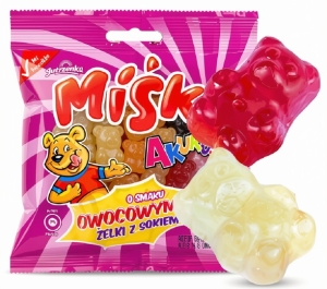 Żelki o Smaku Owocowym MIŚKI Żelatynki Misie JUTRZENKA 90g