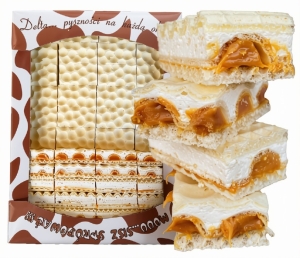 Wafle Przekładane Fantazja Krówkowa Pischinger Słodycze PRL Delta 3kg