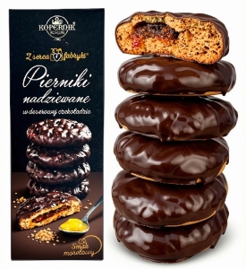 PREMIUM Pierniki Nadziewane MORELOWE w Czekoladzie KOPERNIK 145g