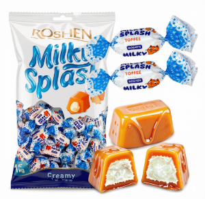 Cukierki MILKY SPLASH Mleczne Miękkie Toffi Szklanka Mleka ROSHEN 1kg