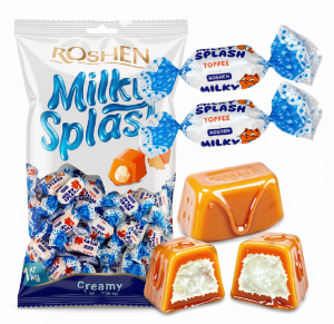 Cukierki MILKY SPLASH Mleczne Miękkie Toffi Szklanka Mleka ROSHEN 1kg