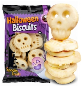 Ciastka Kruche Białe CZASZKI w Polewie Halloween CELPOL 200g
