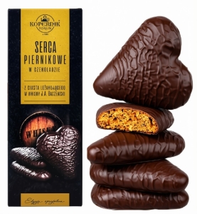 PREMIUM Serca Piernikowe WHISKY Pierniki w Czekoladzie KOPERNIK 128g