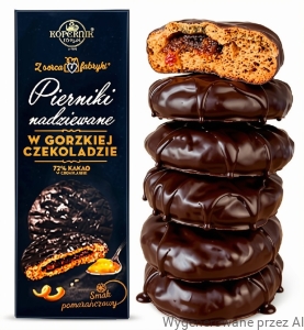 PREMIUM Pierniki Nadziewane POMARAŃCZOWE w Czekoladzie KOPERNIK 145g