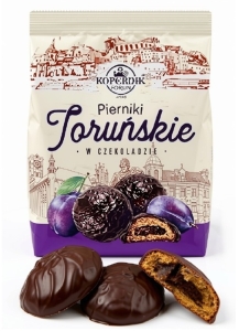 Pierniki Toruńskie ŚLIWKOWE w Czekoladzie z Nadzieniem Paczka Kopernik 150g