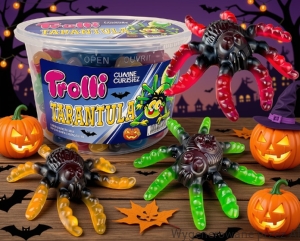 Żelki Owocowe TARANTULE Halloween Kolorowe TROLLI 75 x 13g