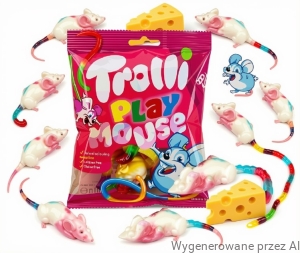Żelki Playmouse MYSZKI Owocowe Halloween Myszy Pianki TROLLI 100g