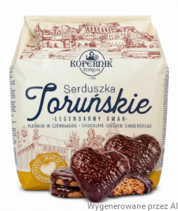 Pierniki SERDUSZKA TORUŃSKIE W CZEKOLADZIE Serca Kopernik 144g