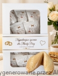 Ciasteczko z Wróżbą dla MŁODEJ PARY Bombonierka Ślub Fortune Cookies 90g