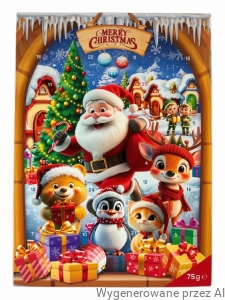 KALENDARZ ADWENTOWY Figurki Świąteczne Mikołaj BARON 75g